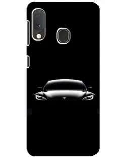 Чехол для Samsung Galaxy A20e с картинкой «Фары Tesla Night»