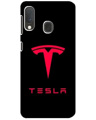 Чехол для Samsung Galaxy A20e с картинкой «Tesla Red Logo»