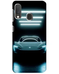 Чехол для Samsung Galaxy A20e с картинкой «Tesla в неоне»