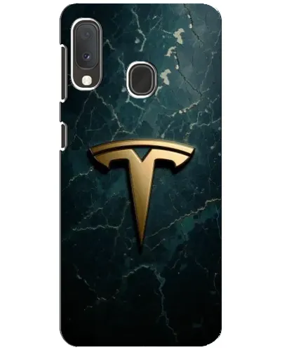 Чехол для Samsung Galaxy A20e с картинкой «Мраморная Tesla Gold»