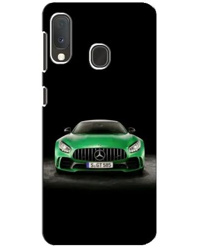 Чехол для Samsung Galaxy A20e с картинкой «Mercedes — неоновый лого»