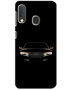 Чехол для Samsung Galaxy A20e с картинкой «Audi — ночной контур»