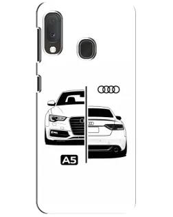 Чехол для Samsung Galaxy A20e с картинкой «Audi — контрастный дизайн»