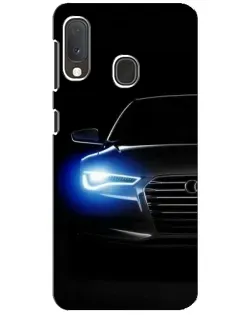 Чехол для Samsung Galaxy A20e с картинкой «Неоновый взгляд Audi»