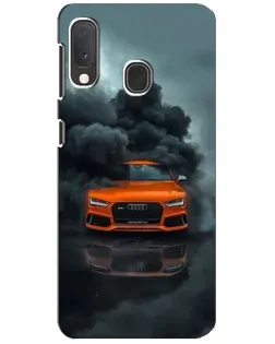 Чехол для Samsung Galaxy A20e с картинкой «Audi в облаках дыма»