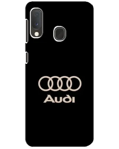 Чехол для Samsung Galaxy A20e с картинкой «Audi — золотой логотип»