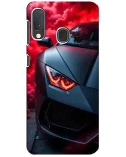 Чехол для Samsung Galaxy A20e с картинкой «Lamborghini красное сияние»