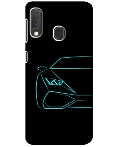Чехол для Samsung Galaxy A20e с картинкой «Голубой силуэт Lamborghini» Чехол для Samsung Galaxy A20e с картинкой «Голубой силуэт Lamborghini»