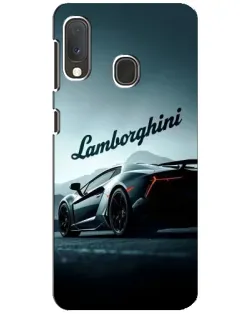 Чехол для Samsung Galaxy A20e с картинкой «Классическая надпись Lamborghini»