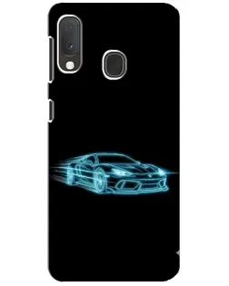 Чехол для Samsung Galaxy A20e с картинкой «Неоновый контур Lamborghini»
