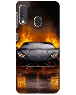 Чехол для Samsung Galaxy A20e с картинкой «Lamborghini в огне»