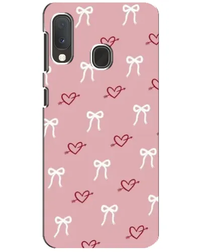 Чехол для Samsung Galaxy A20e с картинкой «Сердца и банты» Чехол для Samsung Galaxy A20e с картинкой «Сердца и банты»