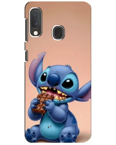 Чехол для Samsung Galaxy A20e с картинкой «Стич ест шоколад»
