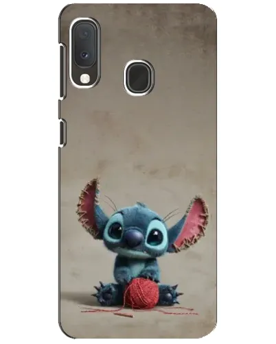 Чехол для Samsung Galaxy A20e с картинкой «Стич на коричневом фоне»
