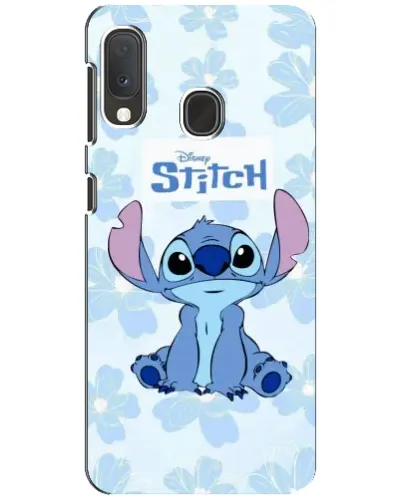 Чехол для Samsung Galaxy A20e с картинкой «Stitch среди цветов»