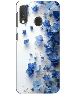 Чехол для Samsung Galaxy A20e с картинкой «Голубой цветочный каскад»