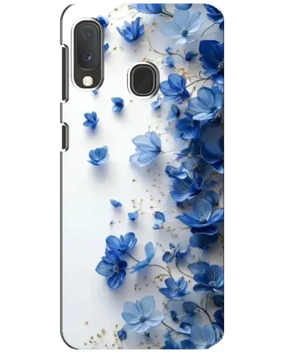 Чехол для Samsung Galaxy A20e с картинкой «Голубой цветочный каскад»