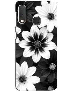 Чехол для Samsung Galaxy A20e с картинкой «Монохромные астры»