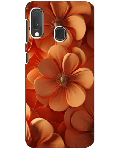 Чехол для Samsung Galaxy A20e с картинкой «Оранжевый макро цветок»