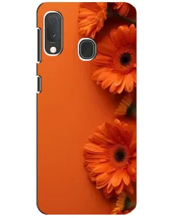 Чехол для Samsung Galaxy A20e с картинкой «Оранжевые герберы»
