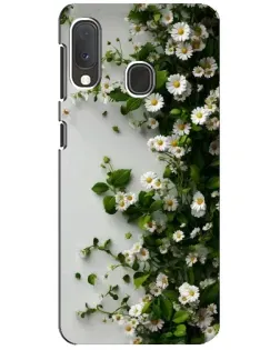 Чехол для Samsung Galaxy A20e с картинкой «Ветка мелких белых цветов»