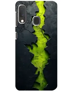 Чехол для Samsung Galaxy A20e с картинкой «Салатовый разлом скалы»