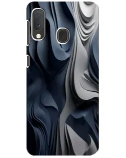 Чехол для Samsung Galaxy A20e с картинкой «Объемные синие складки»