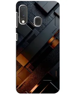 Чехол для Samsung Galaxy A20e с картинкой «Черные геометрические блоки»