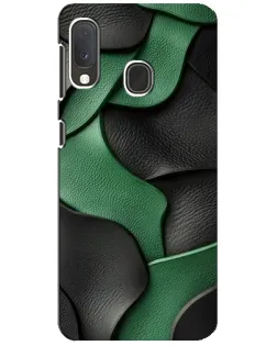 Чехол для Samsung Galaxy A20e с картинкой «Зеленые кожаные волны»