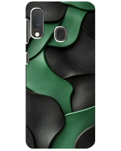 Чехол для Samsung Galaxy A20e с картинкой «Зеленые кожаные волны» Чехол для Samsung Galaxy A20e с картинкой «Зеленые кожаные волны»