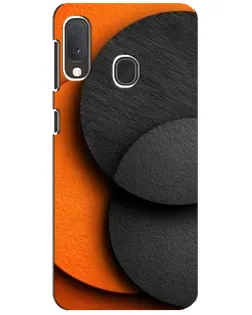 Чехол для Samsung Galaxy A20e с картинкой «Геометрия оранжевых кругов»