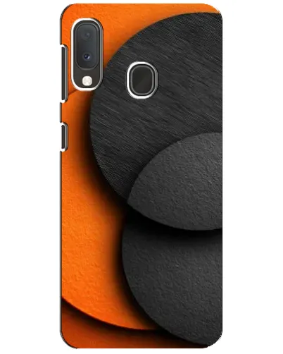 Чехол для Samsung Galaxy A20e с картинкой «Геометрия оранжевых кругов» Чехол для Samsung Galaxy A20e с картинкой «Геометрия оранжевых кругов»