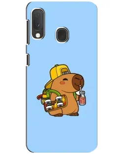 Чехол для Samsung Galaxy A20e с картинкой «Капибара на скейте»