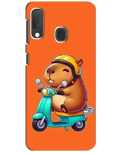 Чехол для Samsung Galaxy A20e с картинкой «Капибара на скутере»