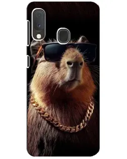 Чехол для Samsung Galaxy A20e с картинкой «Капибара золотая цепь»