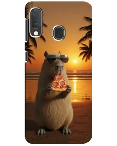 Чехол для Samsung Galaxy A20e с картинкой «Капибара с пиццей»