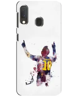 Чехол для Samsung Galaxy A20e с картинкой «Акварельный Месси Барселона»