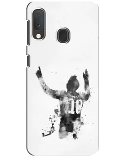 Чехол для Samsung Galaxy A20e с картинкой «Черно-белый силуэт Месси» Чехол для Samsung Galaxy A20e с картинкой «Черно-белый силуэт Месси»