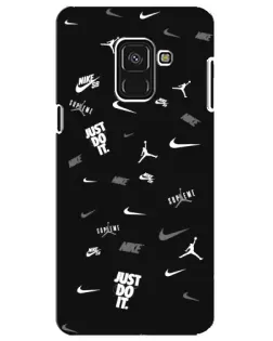 Чохол для Samsung Galaxy A8 Plus 2018 (A730F) з картинкою «Nike Black Pattern»