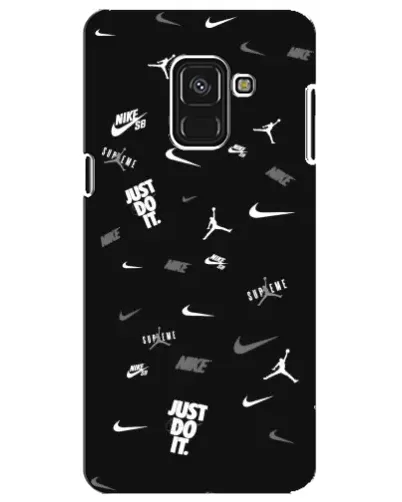 Чохол для Samsung Galaxy A8 Plus 2018 (A730F) з картинкою «Nike Black Pattern»