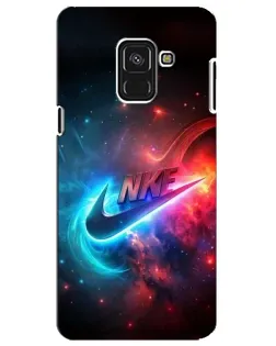 Чехол для Samsung Galaxy A8 Plus 2018 (A730F) с картинкой «Огненный логотип Nike»