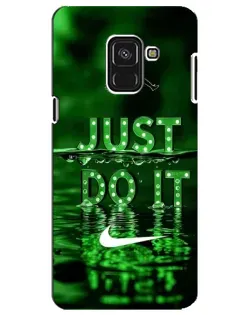 Чехол для Samsung Galaxy A8 Plus 2018 (A730F) с картинкой «Зеленый неоновый Nike»
