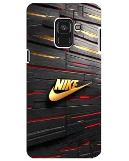 Чехол для Samsung Galaxy A8 Plus 2018 (A730F) с картинкой «Золотой Nike на металле»