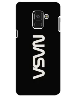 Чехол для Samsung Galaxy A8 Plus 2018 (A730F) с картинкой «NASA — вертикальный логотип»
