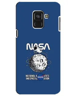 Чехол для Samsung Galaxy A8 Plus 2018 (A730F) с картинкой «NASA — лунная миссия»