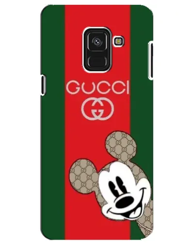 Чехол для Samsung Galaxy A8 Plus 2018 (A730F) с картинкой «Gucci — полосы и Микки»