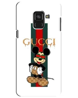 Чехол для Samsung Galaxy A8 Plus 2018 (A730F) с картинкой «Микки Маус Gucci — полосы»