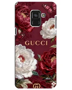 Чехол для Samsung Galaxy A8 Plus 2018 (A730F) с картинкой «Gucci — бордовые розы»