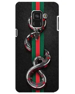 Чехол для Samsung Galaxy A8 Plus 2018 (A730F) с картинкой «Gucci — змея на полосе»