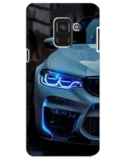 Чохол для Samsung Galaxy A8 Plus 2018 (A730F) з картинкою «Погляд BMW з синіми фарами»
